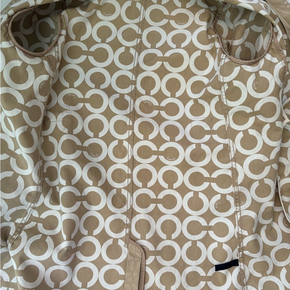 Coach Tan Trench Coat with Notched Lapel - Picture 15 of 15
